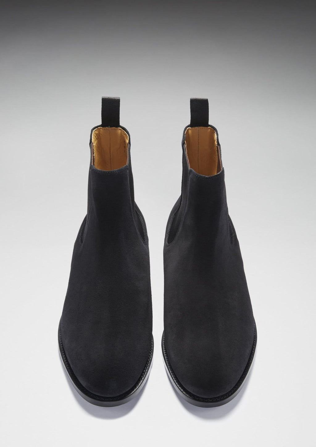 Hugs & Co Mens Black Suede Chelsea Boots Welted Leather Sole