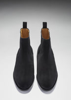 Hugs & Co Mens Black Suede Chelsea Boots Welted Leather Sole