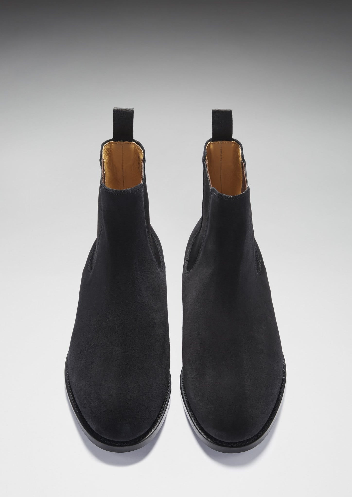 Hugs & Co Mens Black Suede Chelsea Boots Welted Leather Sole
