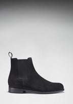 Hugs & Co Mens Black Suede Chelsea Boots Welted Leather Sole