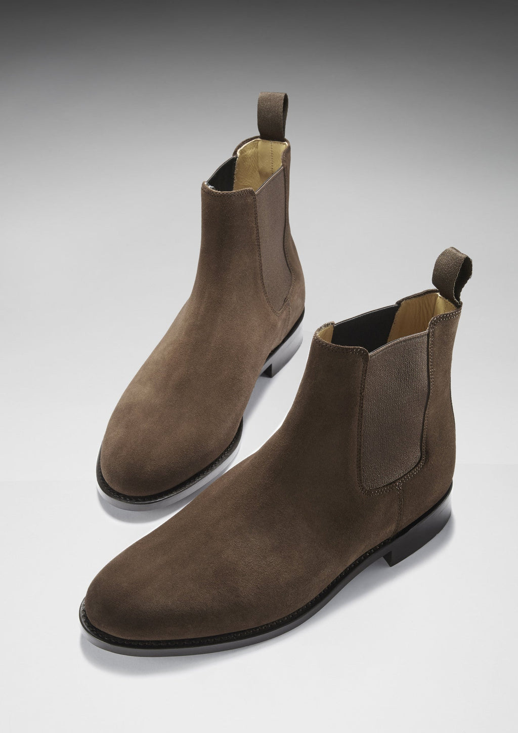 Hugs & Co Mens Brown Suede Chelsea Boots Welted Leather Sole