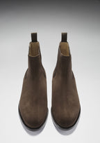 Hugs & Co Mens Brown Suede Chelsea Boots Welted Leather Sole