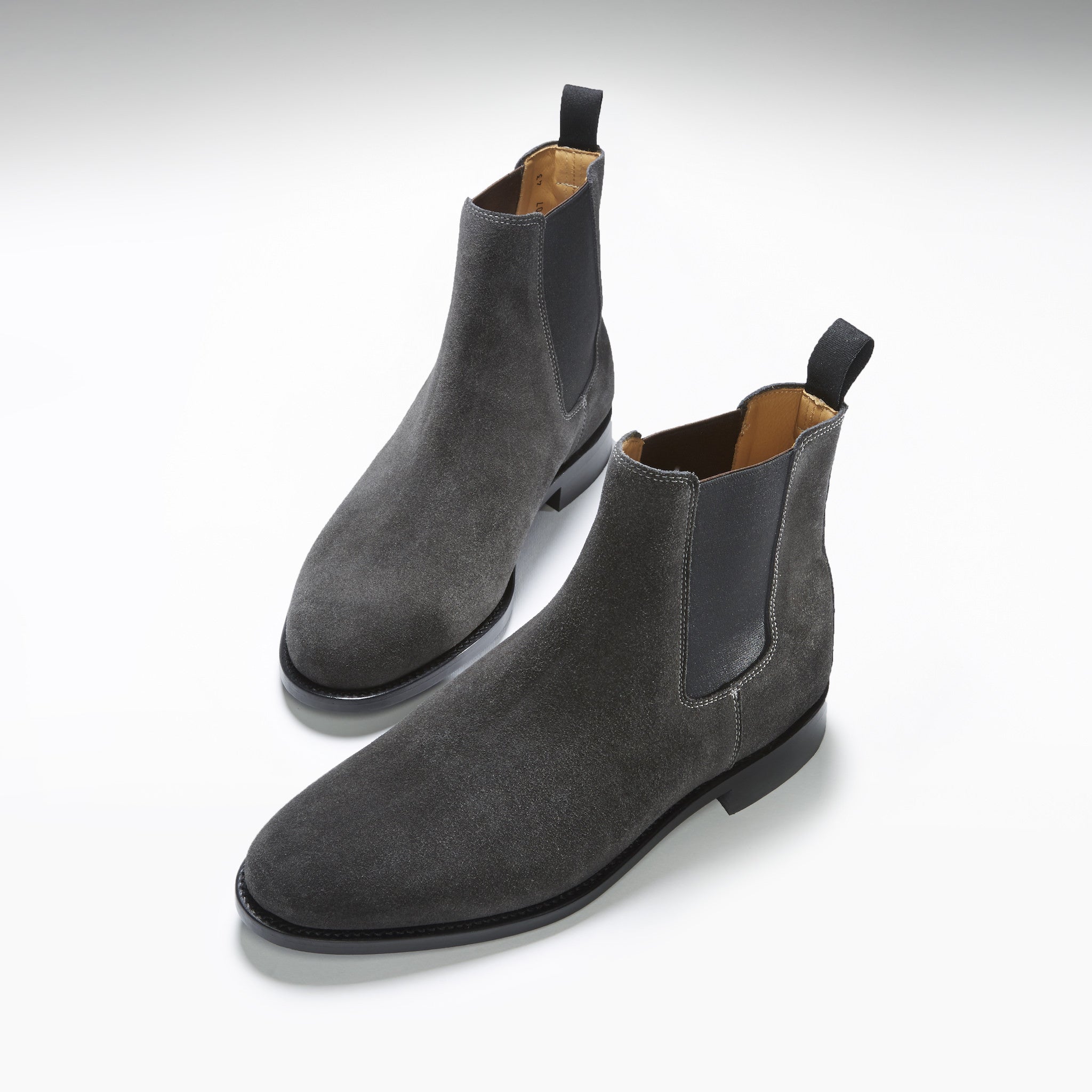 Hugs & Co Mens Grey Suede Chelsea Boots Welted Leather Sole