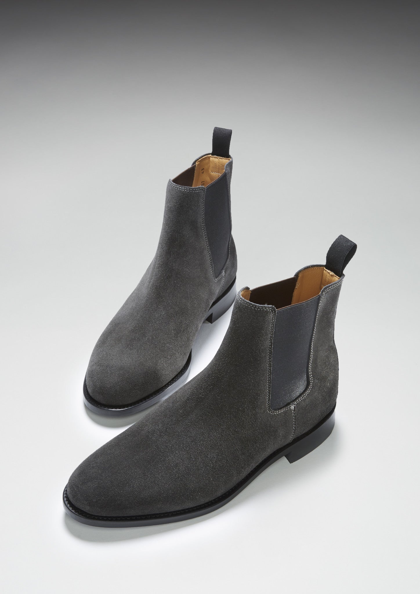 Hugs & Co Mens Grey Suede Chelsea Boots Welted Leather Sole