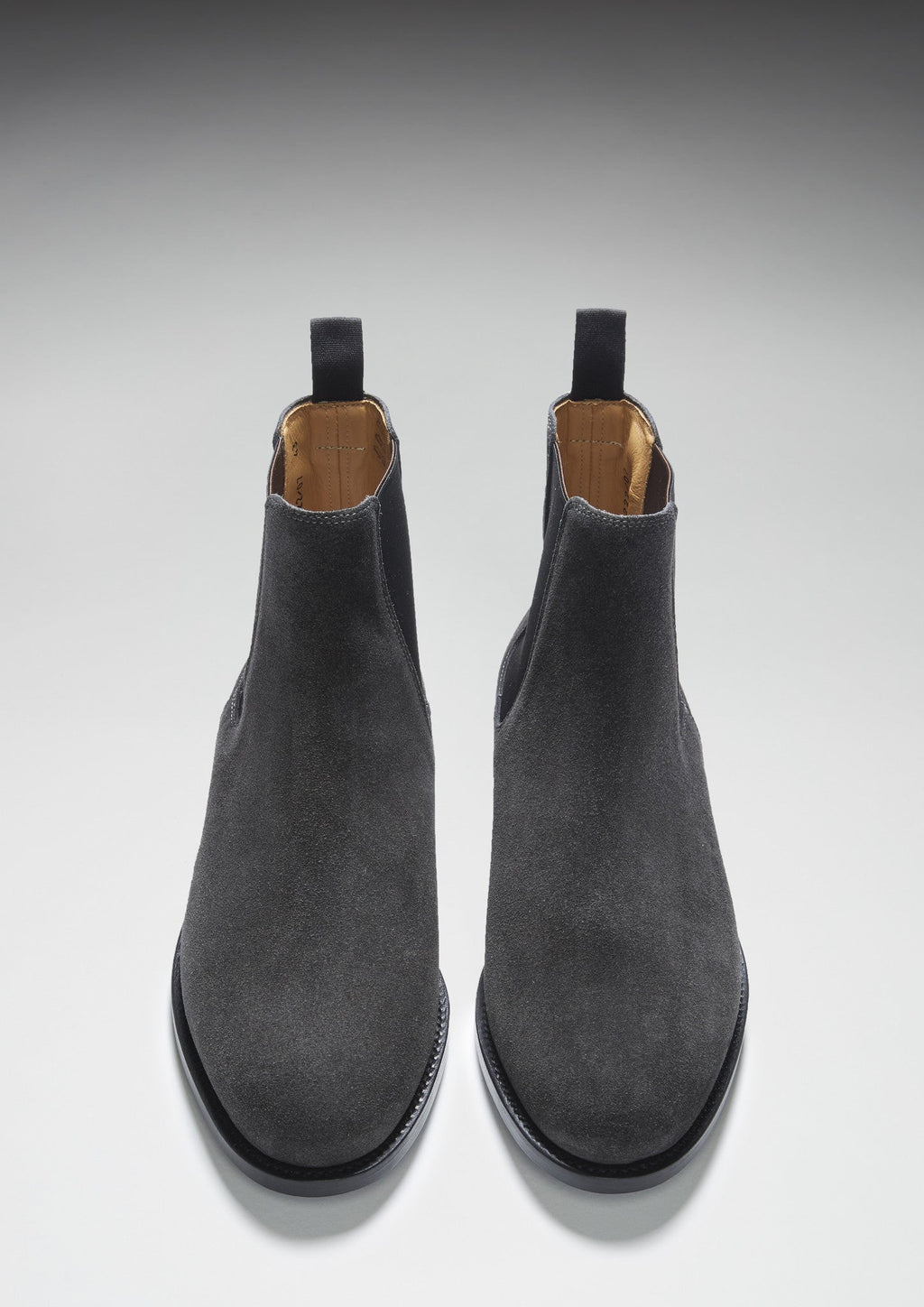 Hugs & Co Mens Grey Suede Chelsea Boots Welted Leather Sole