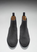 Hugs & Co Mens Grey Suede Chelsea Boots Welted Leather Sole