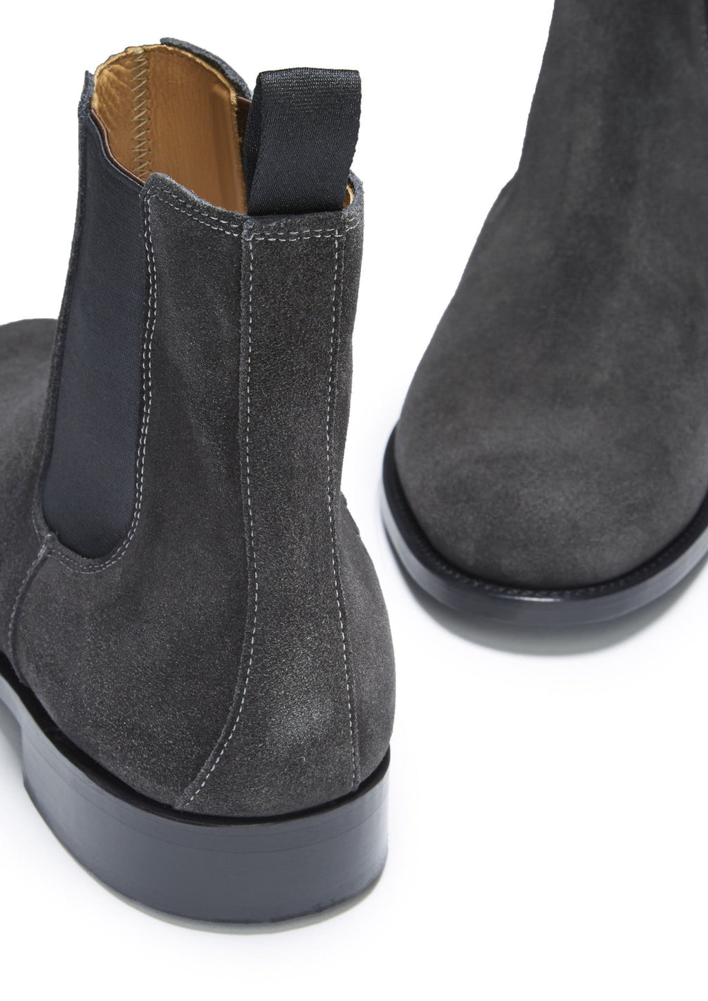 Hugs & Co Mens Grey Suede Chelsea Boots Welted Leather Sole