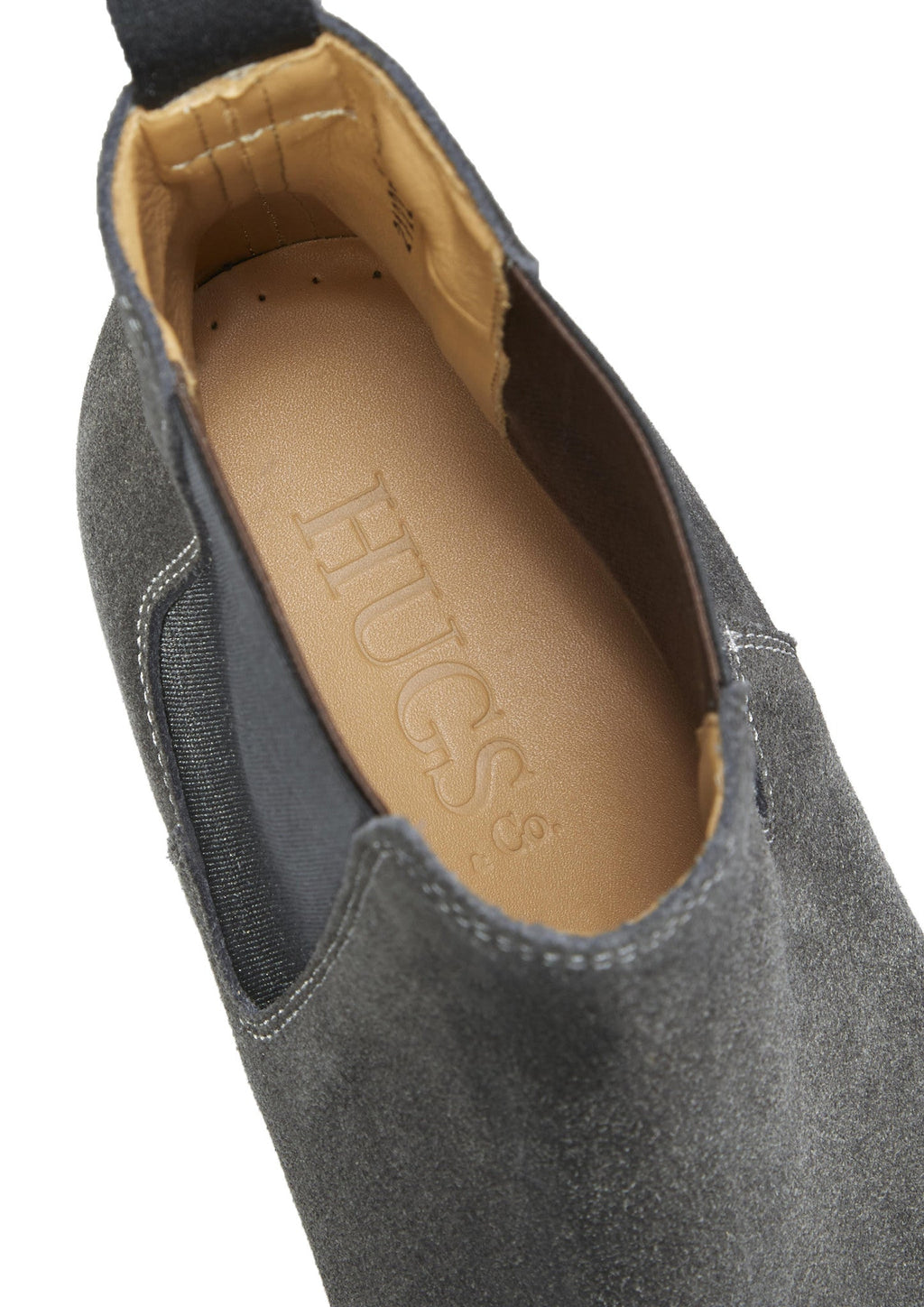 Hugs & Co Mens Grey Suede Chelsea Boots Welted Leather Sole