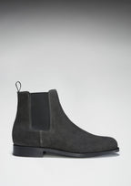 Hugs & Co Mens Grey Suede Chelsea Boots Welted Leather Sole