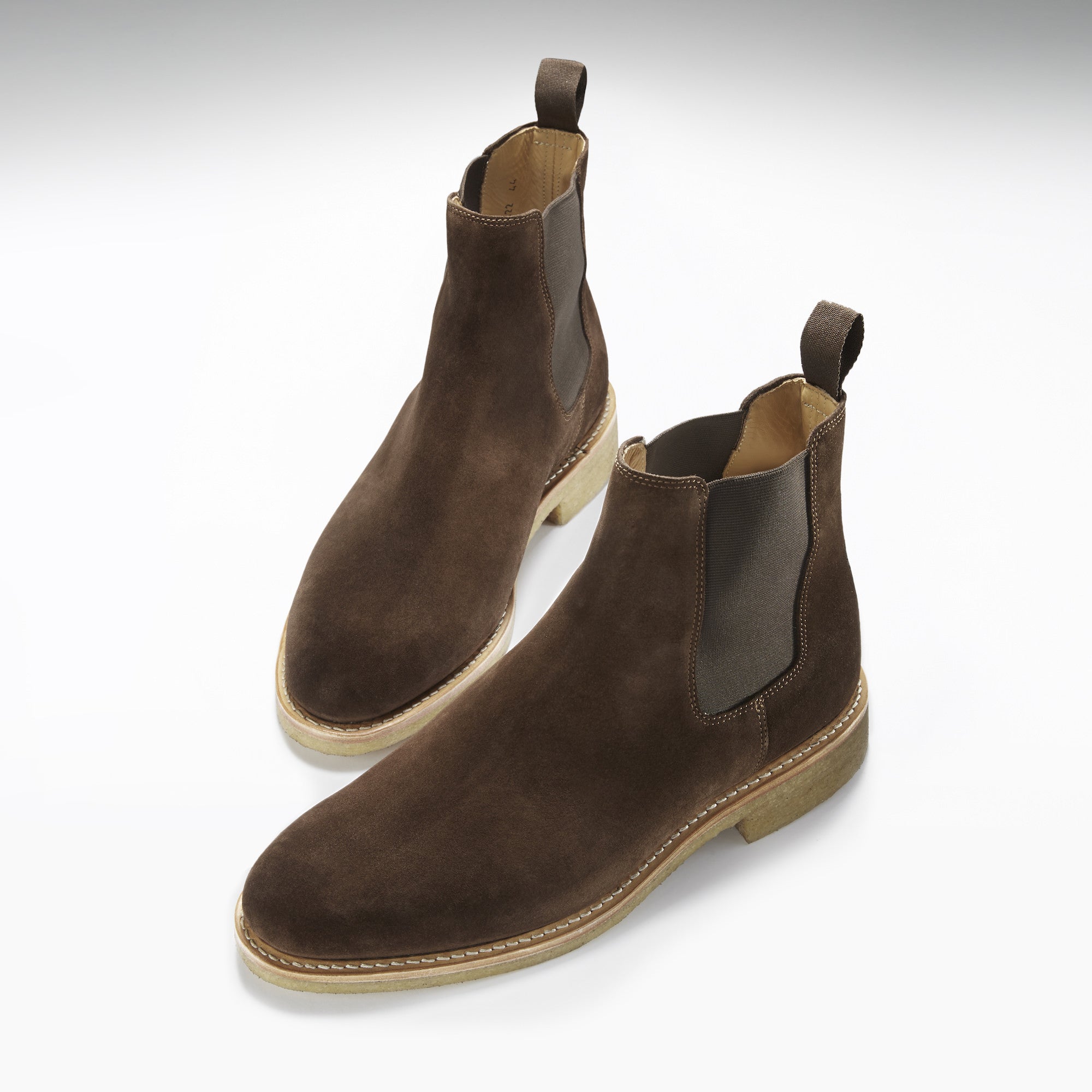 Hugs & Co Mens Brown Suede Chelsea Boots Crepe Rubber Welted Sole