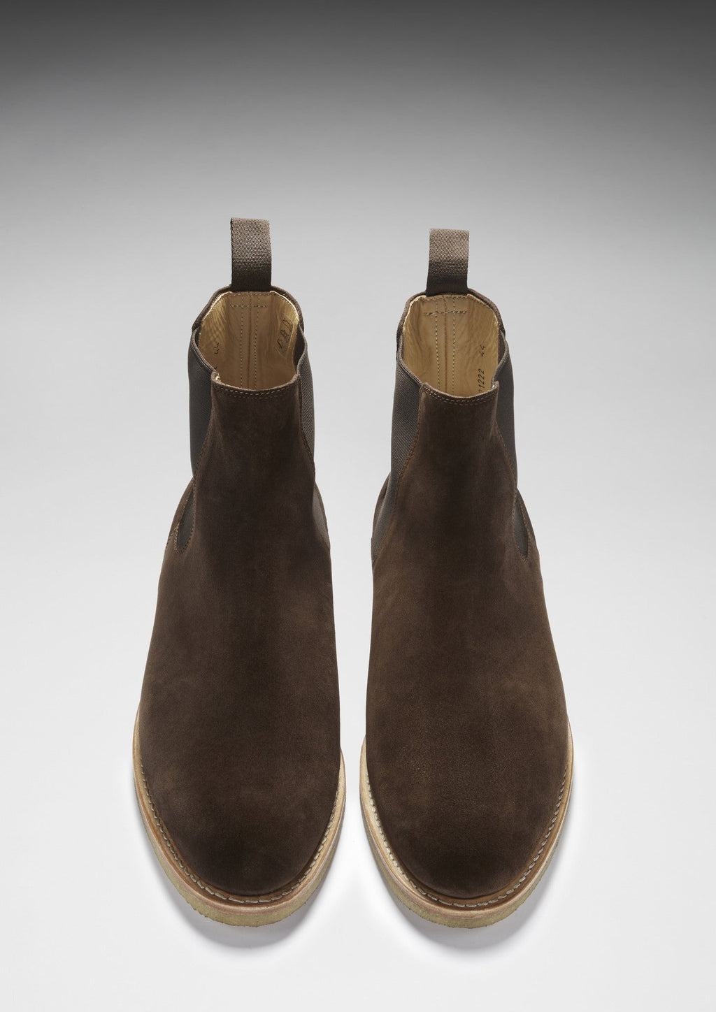 Hugs & Co Mens Brown Suede Chelsea Boots Crepe Rubber Welted Sole