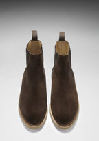 Hugs & Co Mens Brown Suede Chelsea Boots Crepe Rubber Welted Sole