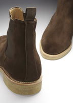 Hugs & Co Mens Brown Suede Chelsea Boots Crepe Rubber Welted Sole