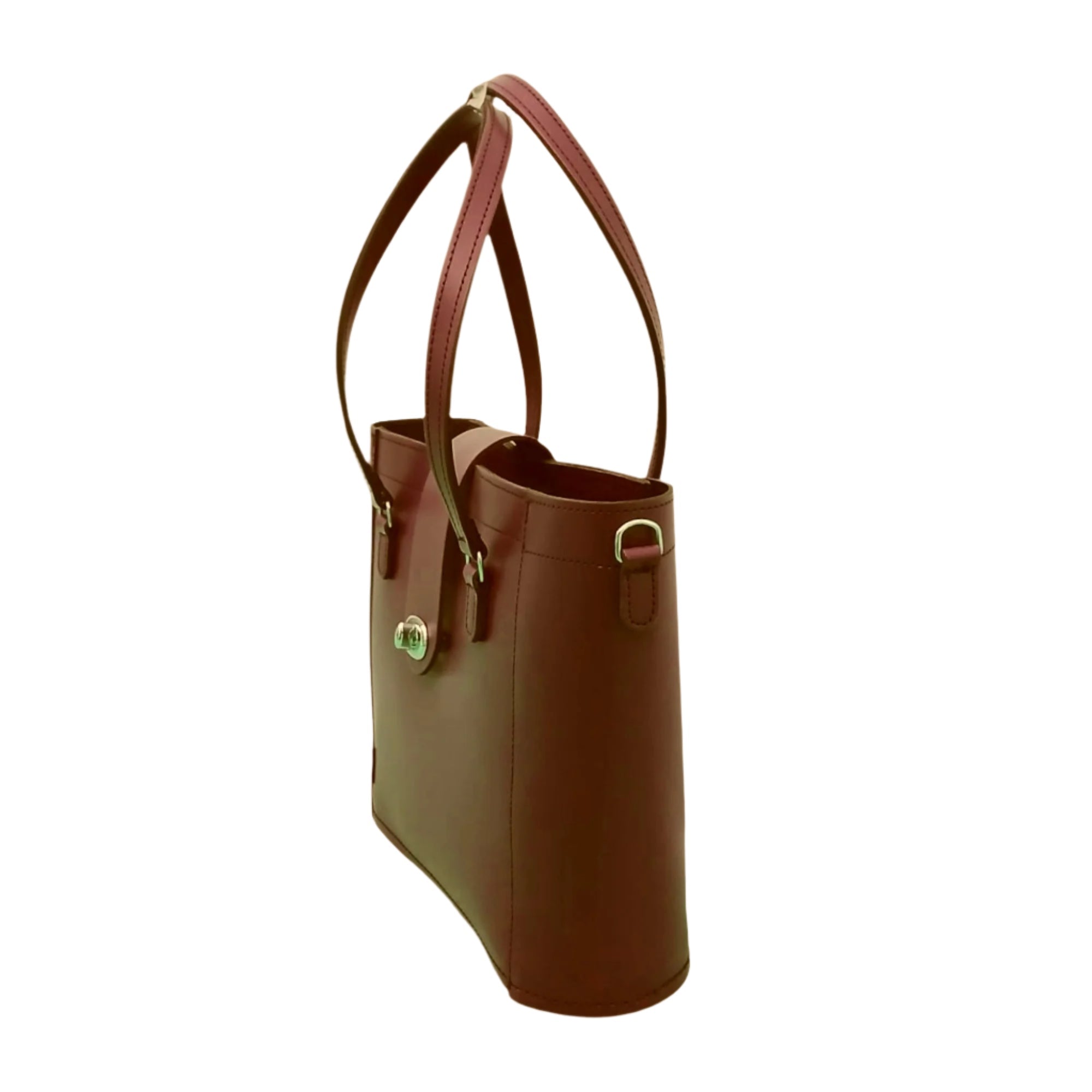 Zatchels Chestnut mini shopper bag detail view