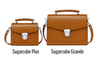 Zatchels Chestnut Sugarcube handbag size guide view