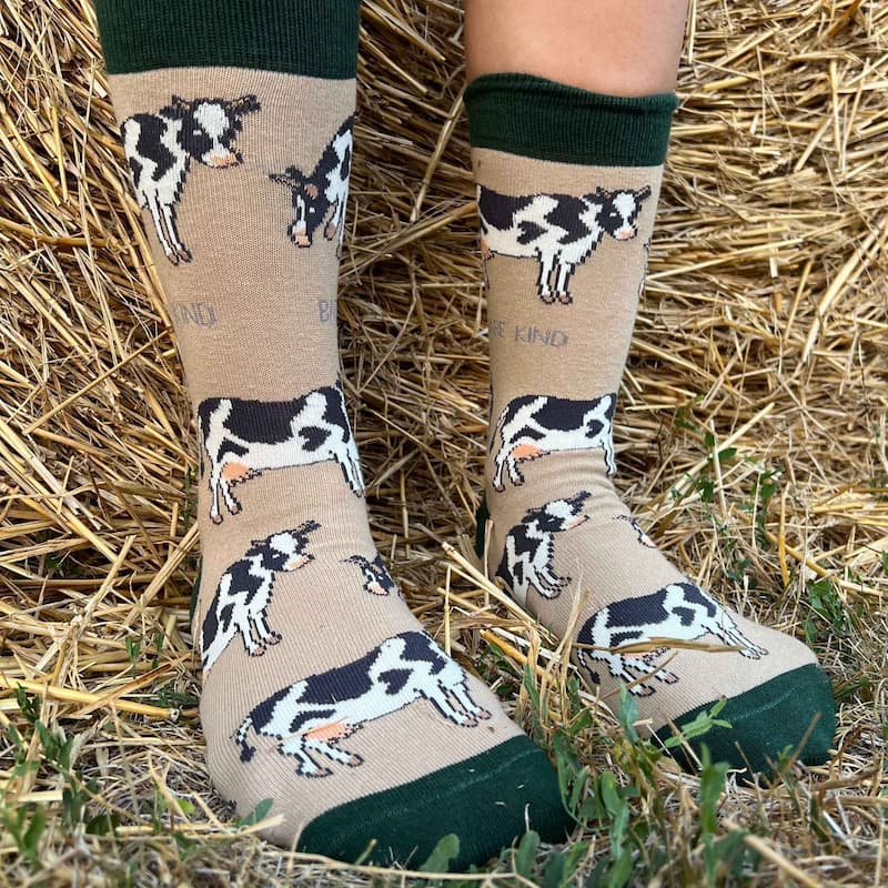 Bare Kind Green Cow Bundle of 2 Bamboo Sock Set