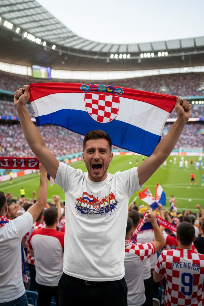 Croatia World Cup 2026 T-Shirt - Bold Graffiti Flag Design by StayClothed.com