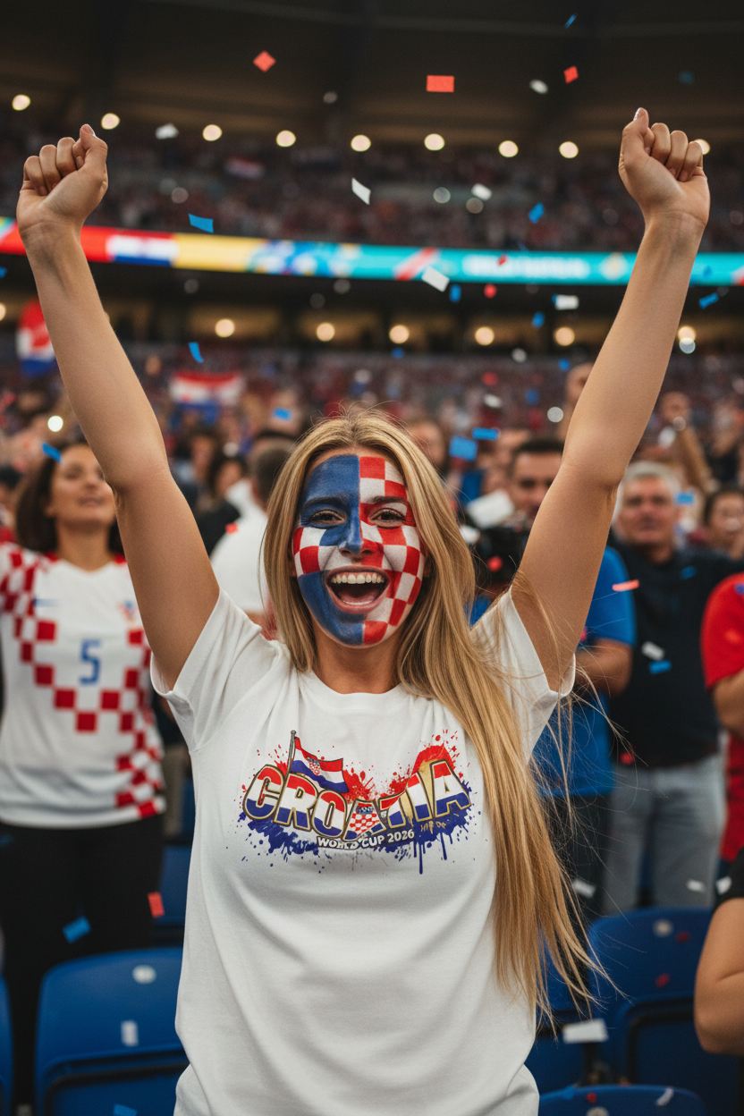 Croatia World Cup 2026 T-Shirt - Bold Graffiti Flag Design by StayClothed.com