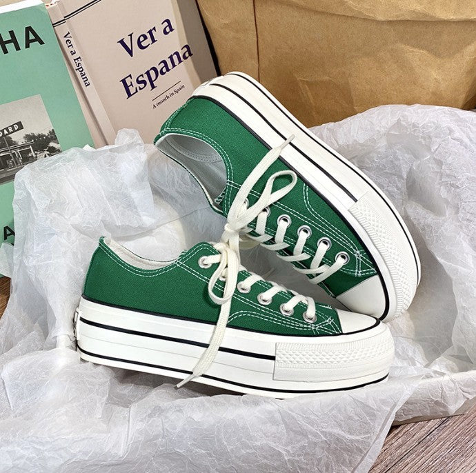 Unisex Canvas Thick Sole Trainers
