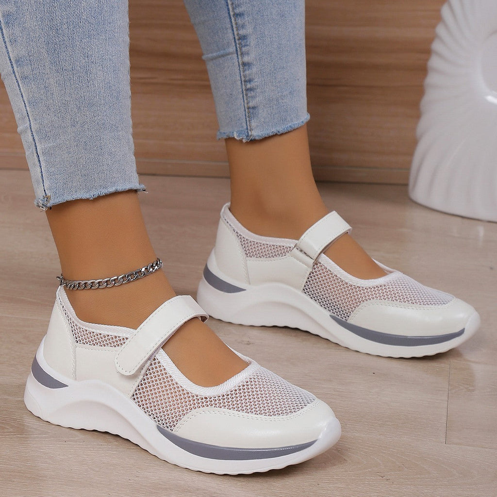 Womens Breathable Mesh Round Toe Trainers