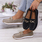 Womens Leather Platform Low Top Slip On Trainers