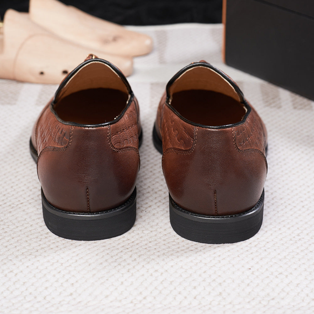 Mens Leather Breathable Loafers