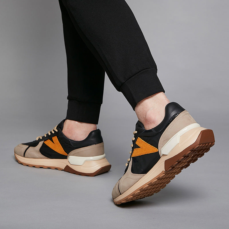 Mens Leather Breathable Trainers