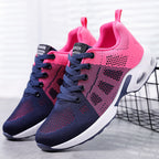 Womens Breathable Mesh Lightweight Low Top Lace Up Running Trainers