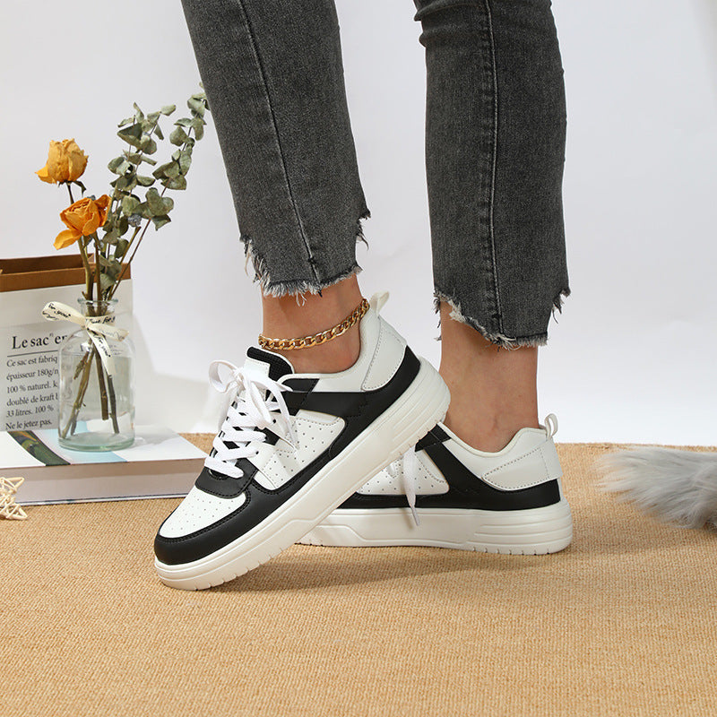 EVA Platform Low Top Lace Up Round Toe Trainers