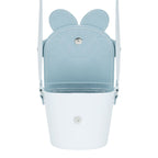 Zatchels White Violet Daisy leather barrel bag open view