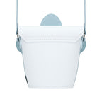Zatchels White Daisy leather barrel bag back view