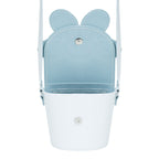 Zatchels White Daisy leather barrel bag open view