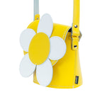 Zatchels Pastel Yellow Daisy leather barrel bag side view