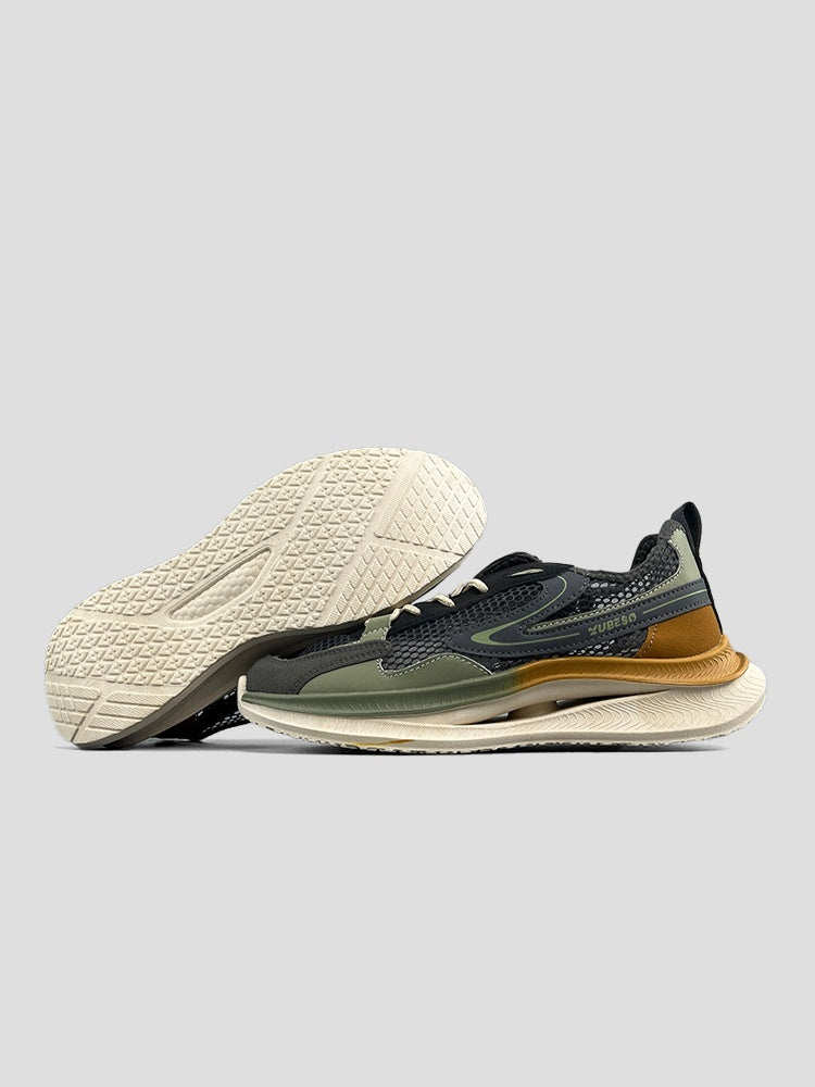 Breathable Thick Sole Lace Up Round Toe Trainers
