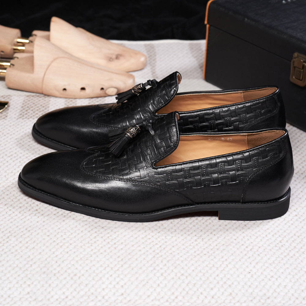 Mens Leather Breathable Loafers