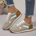 Womens Lightweight Low Top Lace Up Khaki Green Trainers