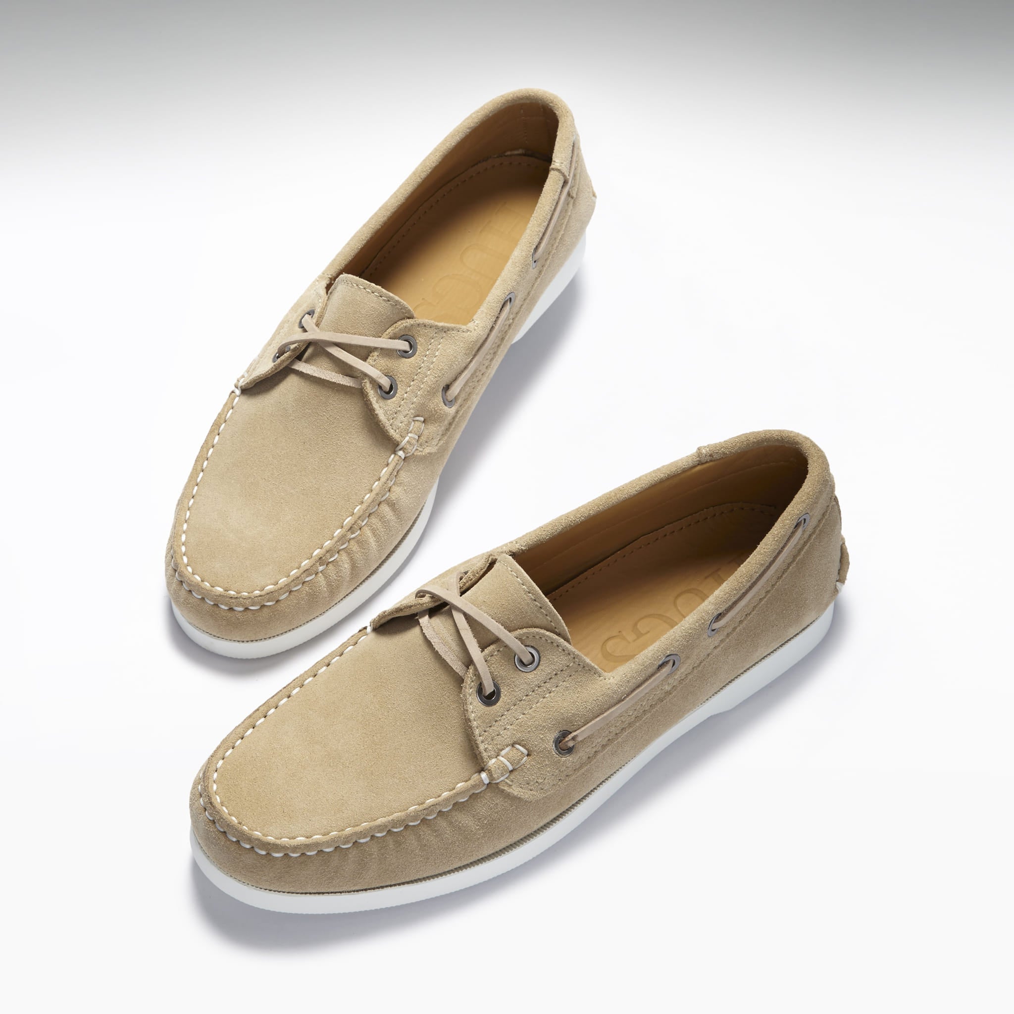 Hugs & Co Mens Deck Shoes Taupe Suede