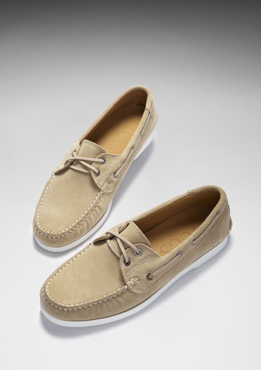 Hugs & Co Mens Deck Shoes Taupe Suede