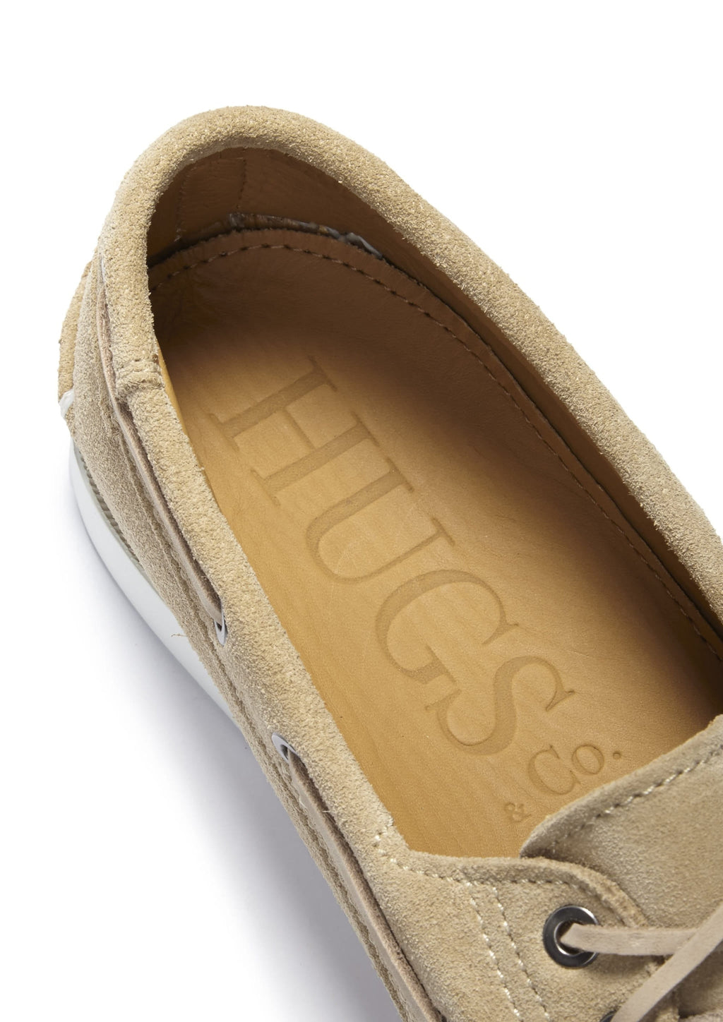 Hugs & Co Mens Deck Shoes Taupe Suede
