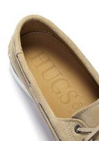 Hugs & Co Mens Deck Shoes Taupe Suede