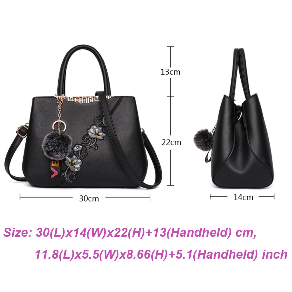 Womens Floral Pattern Spliced Colour Shoulder Bag