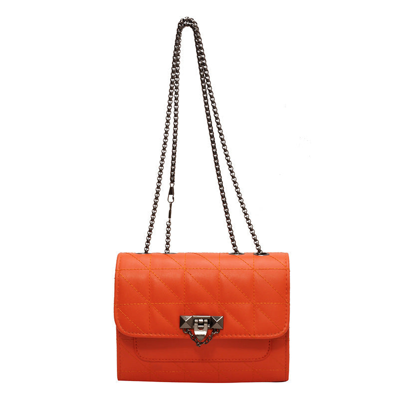 Womens Chain Lock Shoulder Messenger Bag