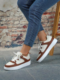 EVA Platform Low Top Lace Up Round Toe Trainers