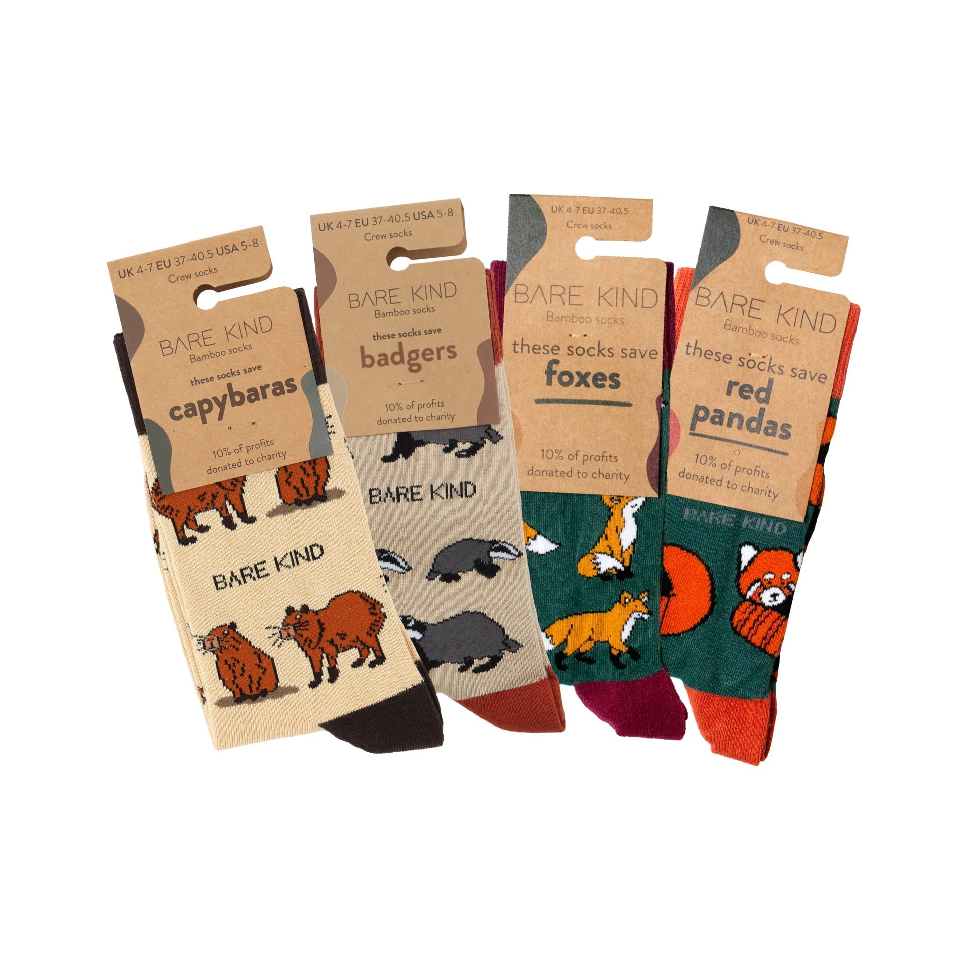 Bare Kind Earthy 4 Pack Bamboo Sock Set