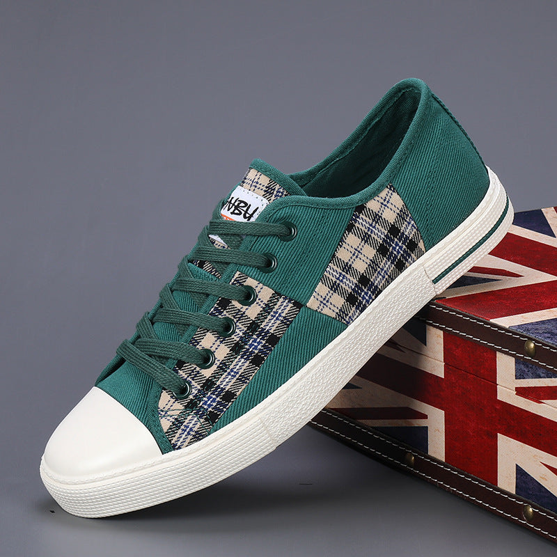 Mens Canvas Lightweight Height Increasing Low Top Trainers