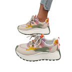 Breathable Mesh Lightweight Platform Low Top Cushioned Trainers