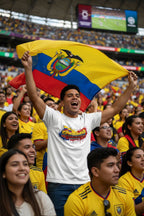 Ecuador World Cup 2026 T-Shirt - Bold Graffiti Flag Design by StayClothed.com