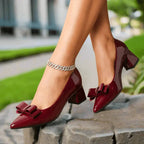 Womens Patent Leather Bowknot High Heels