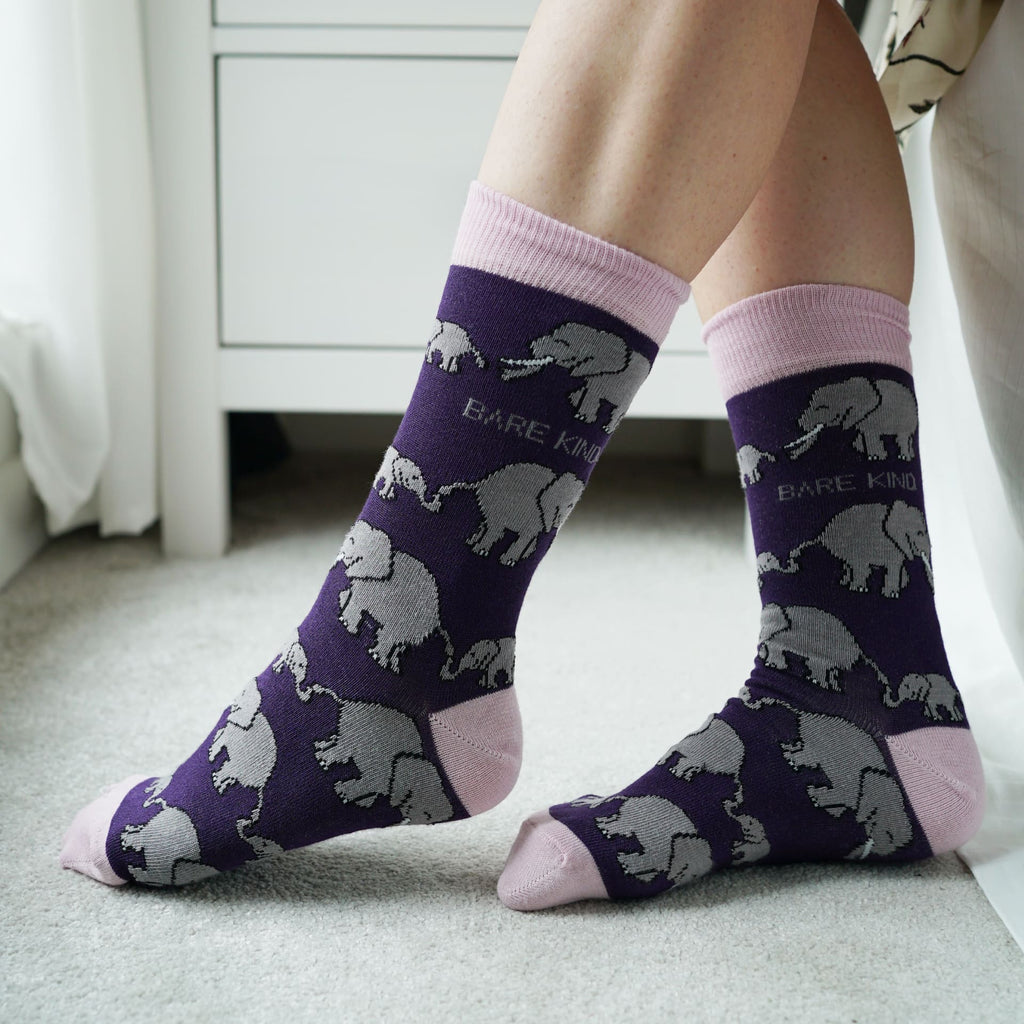 Bare Kind Save the Elephants Bamboo Socks