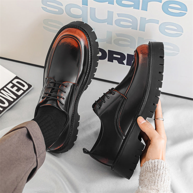 Mens Leather Round Toe Shoes